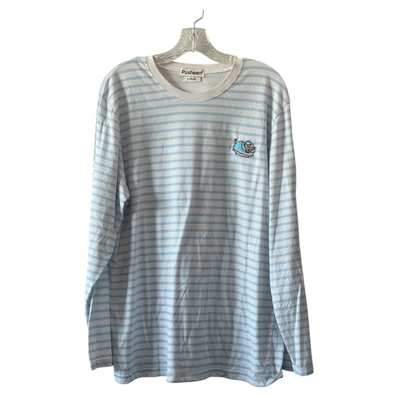 Pusheen Tops - Pusheen Blue and White Striped Long Sleeve Tee (2019 Sailor)